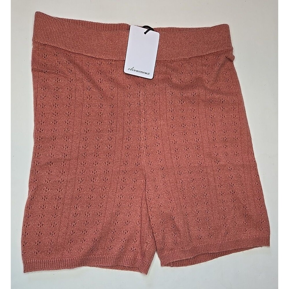 Olivaceous Wool Blend Knit Shorts Size Medium Dusty Rose NWT Boho Minimalist